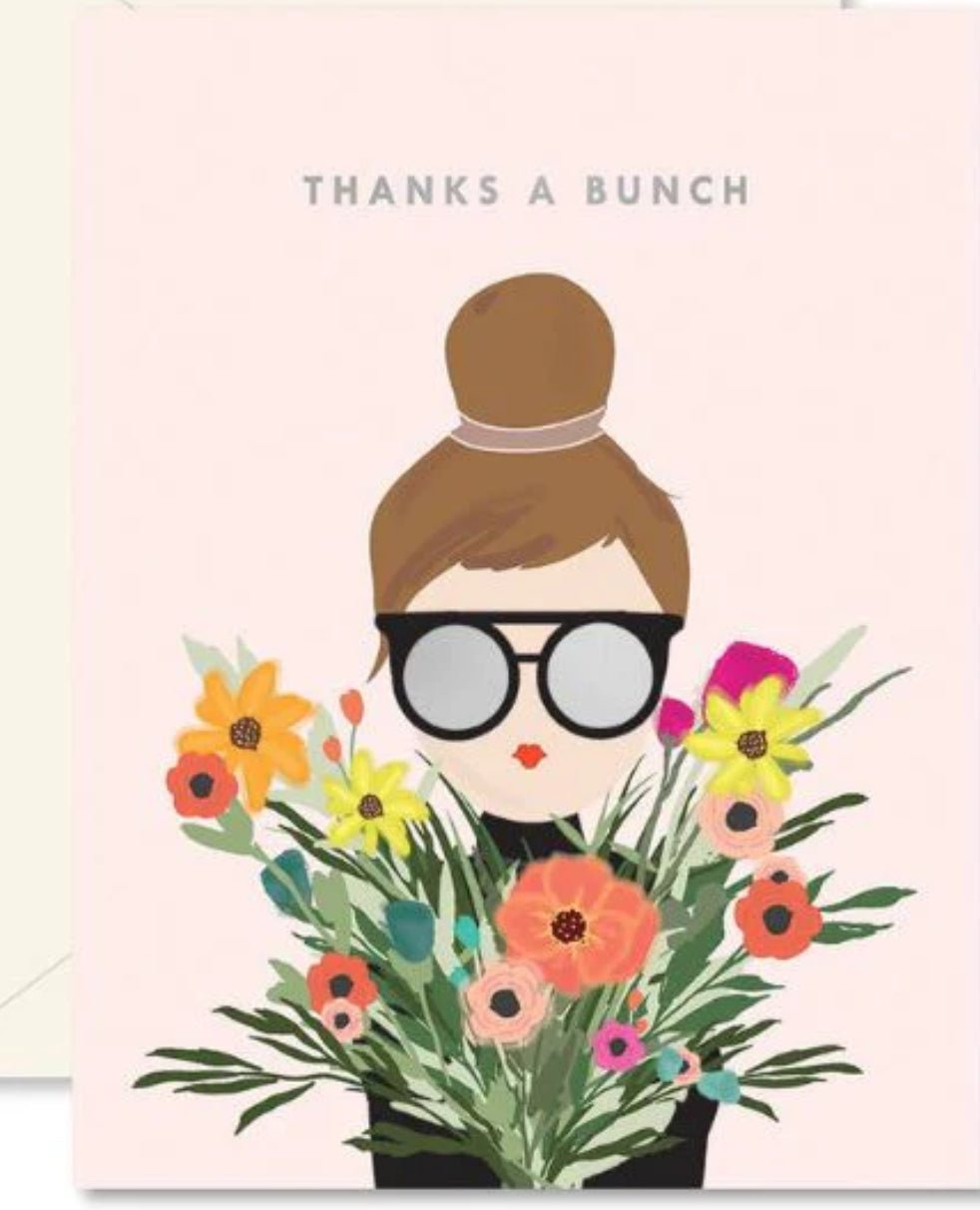 Thanks a bunch girl greeting card