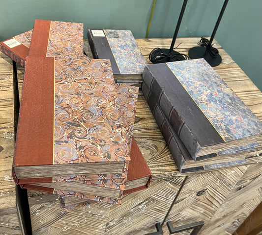 Storage box book large Blue and Rust