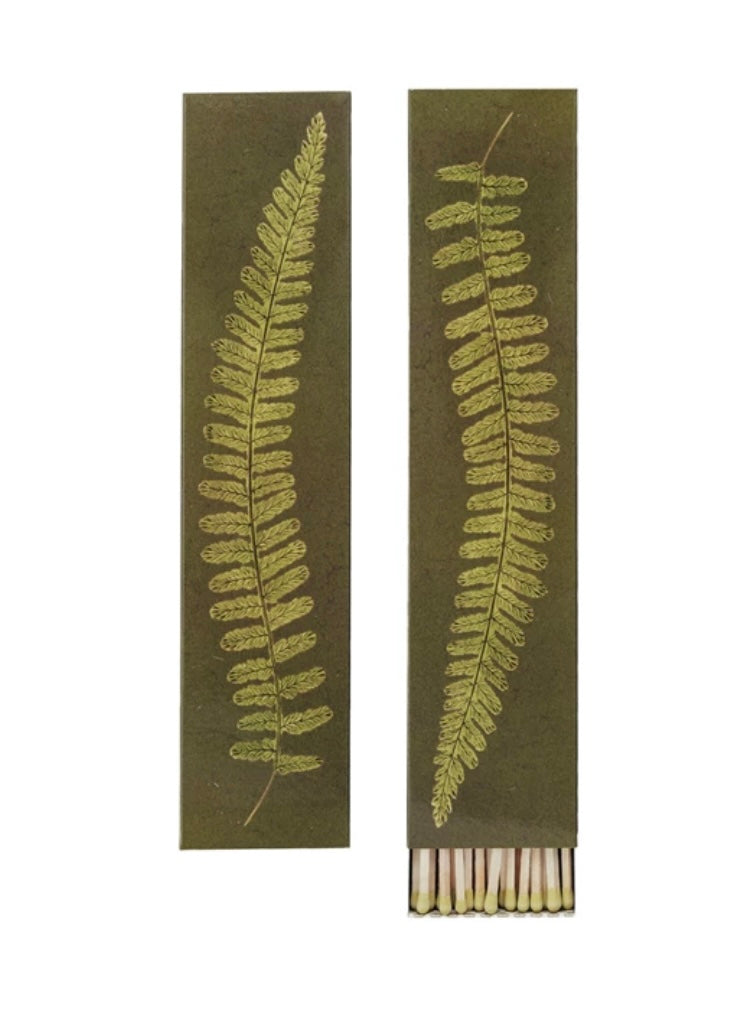 Safety Fireplace Long Matches Fern Print