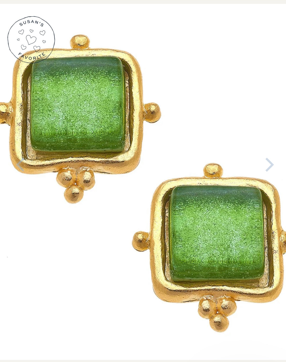 Susan Shaw Madeline Studs Spring Green
