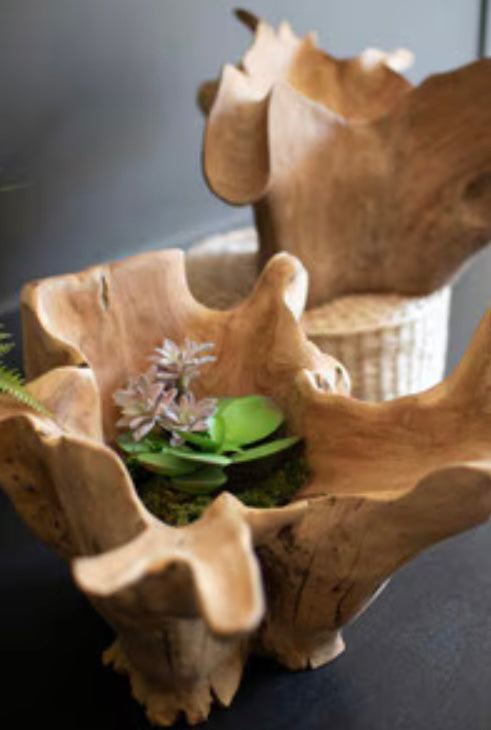 Blooming Teak Root Bowl