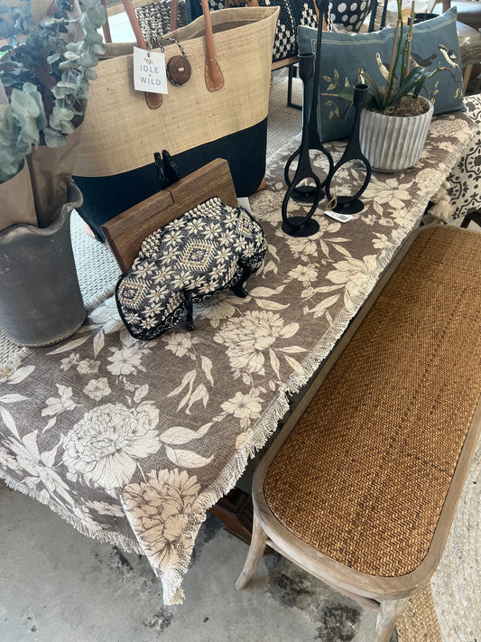 Table Runner Sepia floral