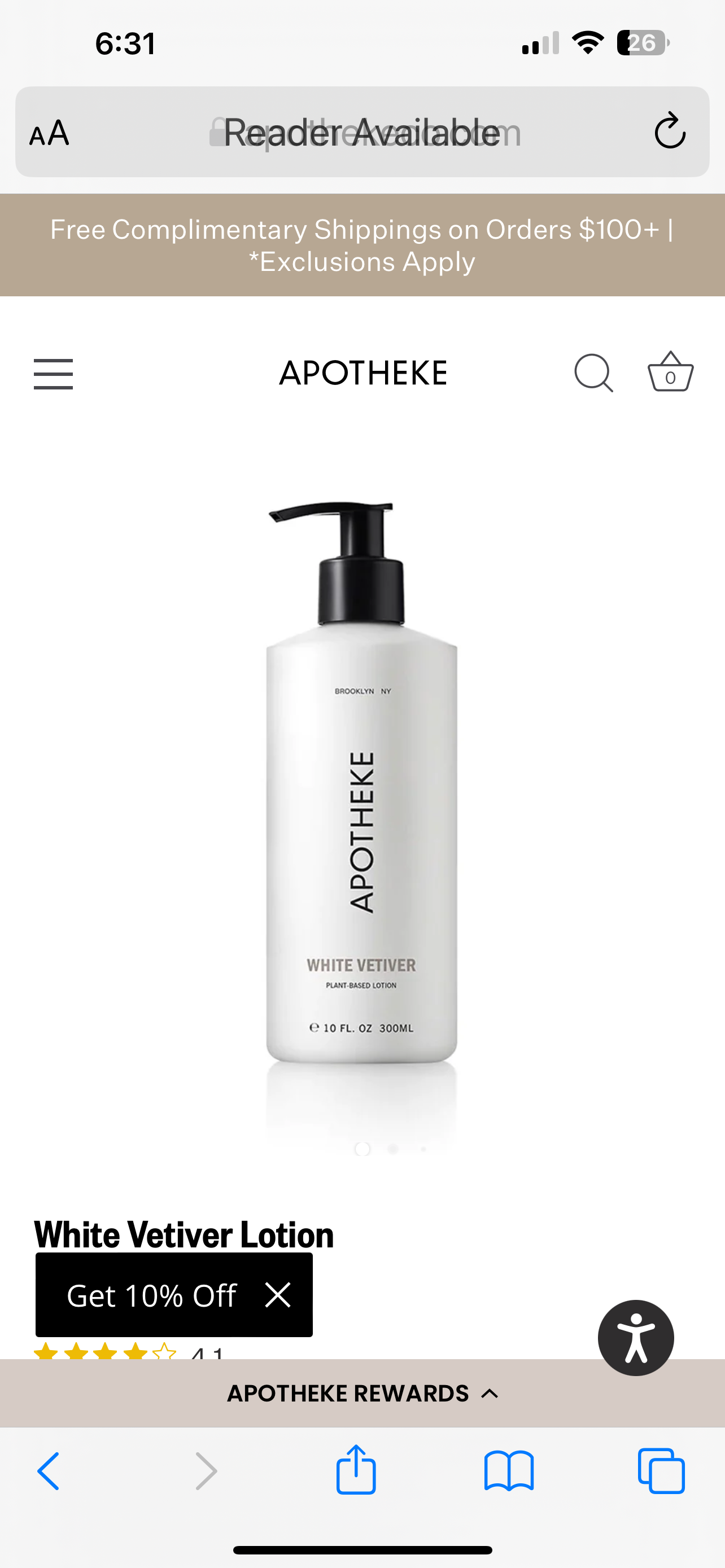 Apotheke White Vetiver Hand and Body Lotion