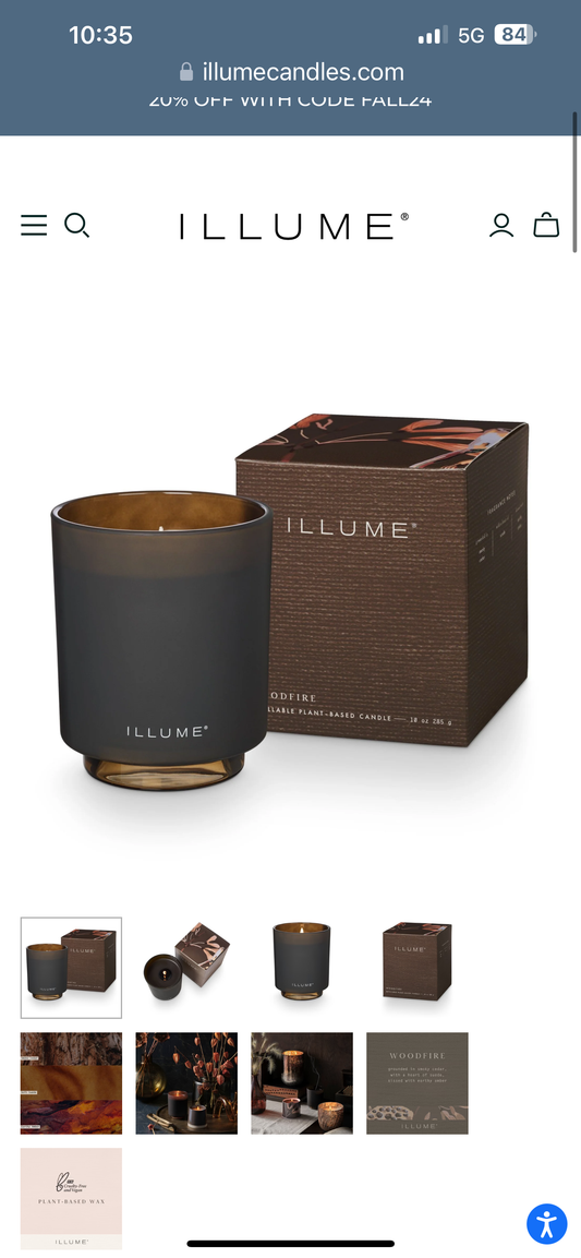 Illume Woodfire Boxed Refillable Candle