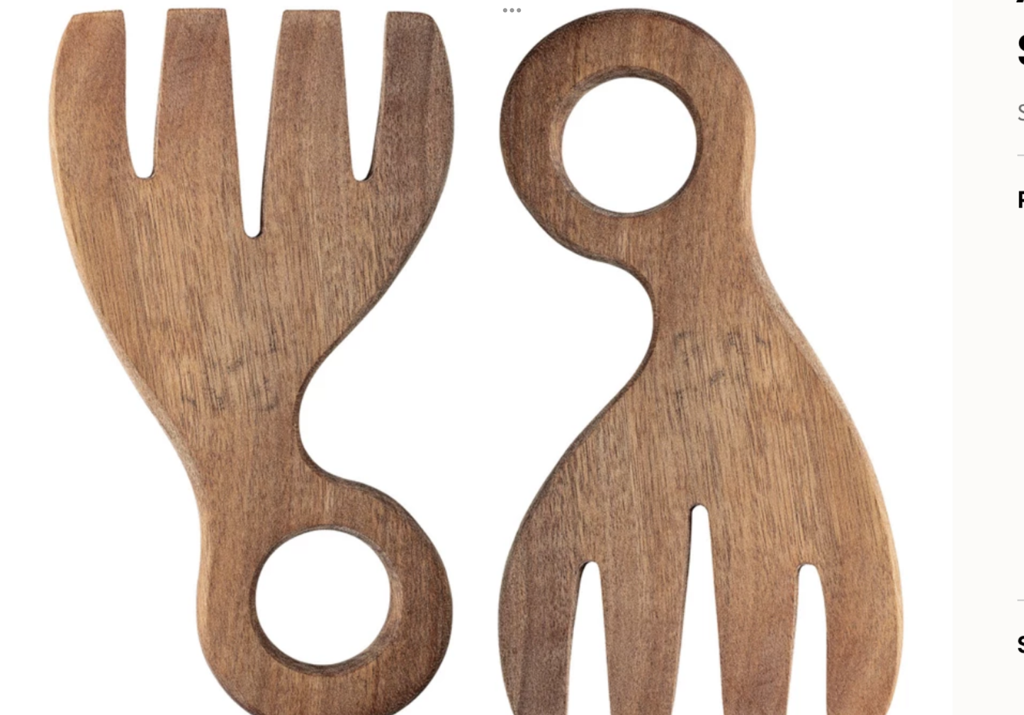 Acacia Wood Salad Servers, Set of 2