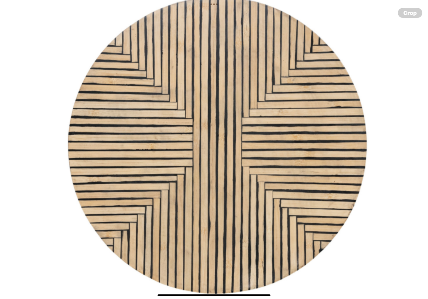 Bamboo Lazy Susan w/ Geometric Stripes, Black & Natural