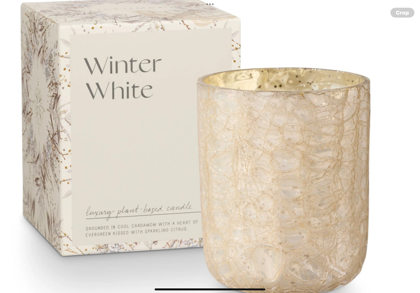 Illume Winter White Small Boxed Crackle Glass Candle