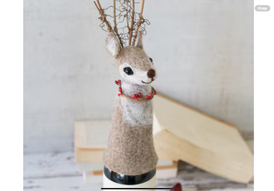Felt Christmas Deer Wine Topper