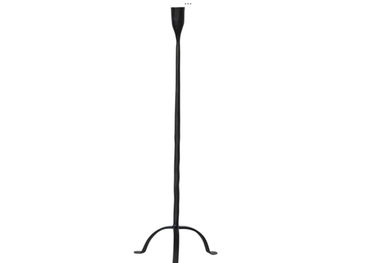 Hand-Forged Cast Iron Footed Taper Holder Medium