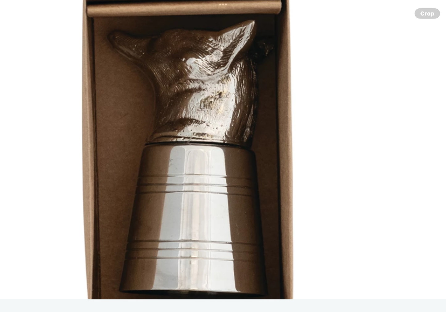 2 oz. Cast Aluminum & Stainless Steel Fox Head Shot Glass in Kraft Box