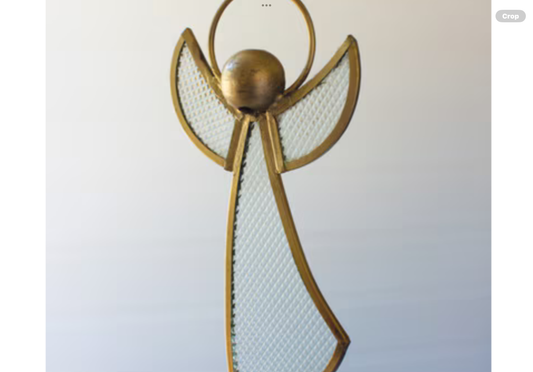 Antique Brass and Glass Angel Christmas Ornament