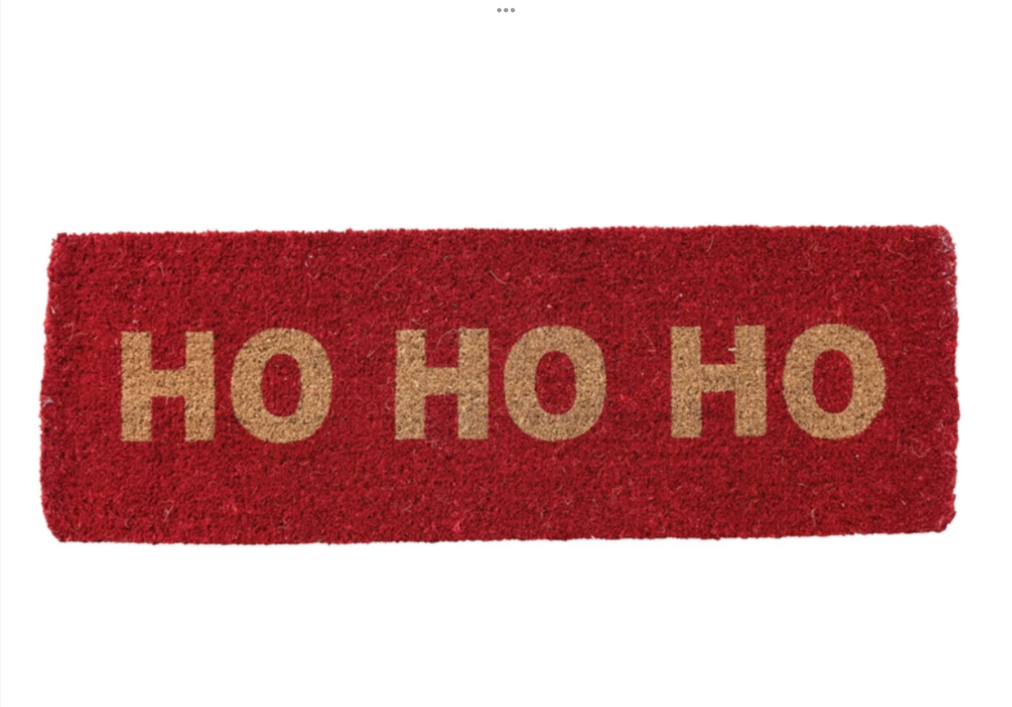 47"L x 16"W Natural Coir Double Doormat "HO HO HO", Red