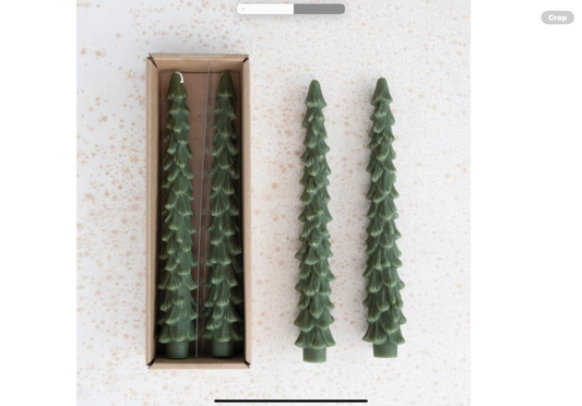 Unscented Tree Shaped Taper Candles, Set of 2