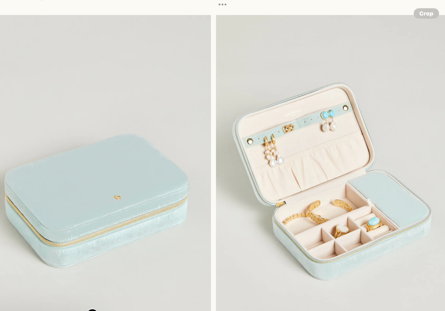 Spartina XL Jewelry Travel Case Sea Foam Velvet