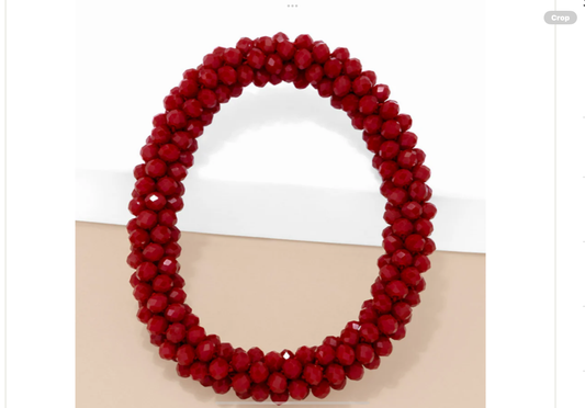 Woven Crystal Stretch Bracelet Jewelry Red