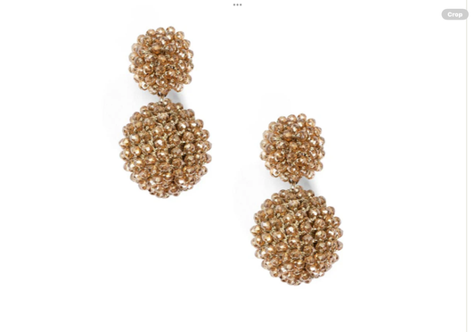 Zenzii Woven Crystal Ball Drop Earring Champagne