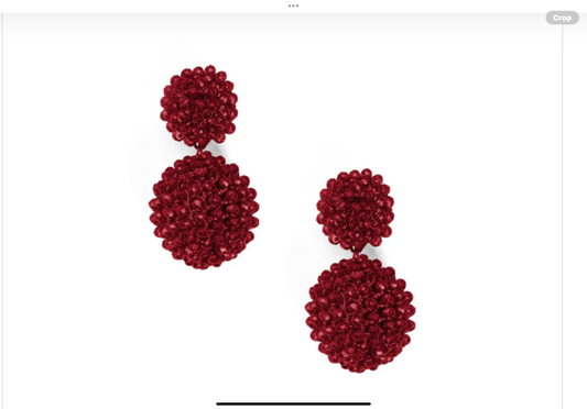 Zenzii Woven Crystal Ball Drop Earring Red