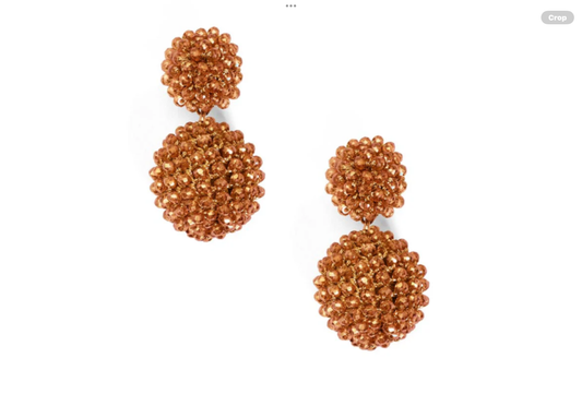 Zenzii Woven Crystal Ball Drop Earring Orange