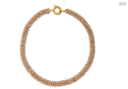 Zenzii Woven Crystal Short Necklace Champagne