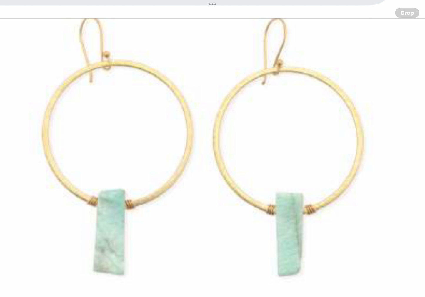 Leslie Curtis Alexandria Amazonite Slab Earring Gold Hoop