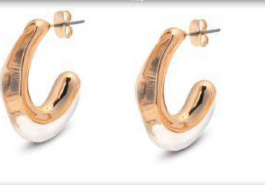 Leslie Curtis Amelia Clear Abstract Half Hoop Earrings
