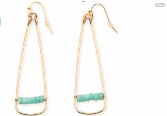Leslie Curtis Katie 18K Gold Plated with Glass Beads Earrings