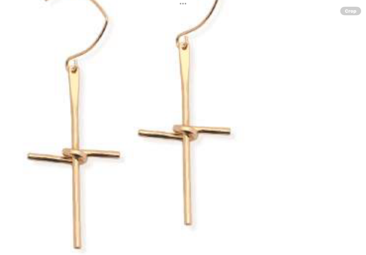Leslie Curtis Leah Gold Hammered Twisted Cross Earrings