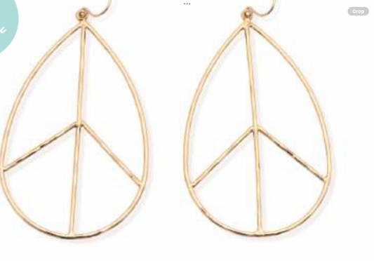 Leslie Curtis Lilah Peace Gold Plated Peace Sign Earrings