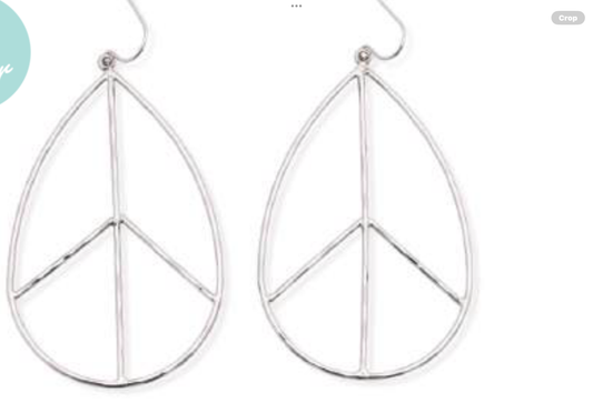 Leslie Curtis Lilah Sliver Peace Earrings