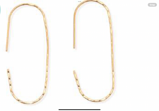 Leslie Curtis Lowen Thin Hammered Gold Rectangle Earrings