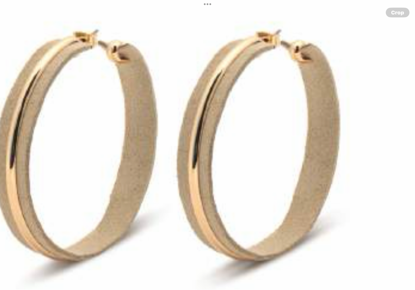 Leslie Curtis Rhett Taupe Suede Hoop with Gold Earrings