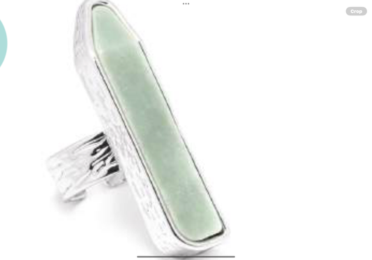 Leslie Curtis Verity Aquamarine Stone Slab in Silver Ring