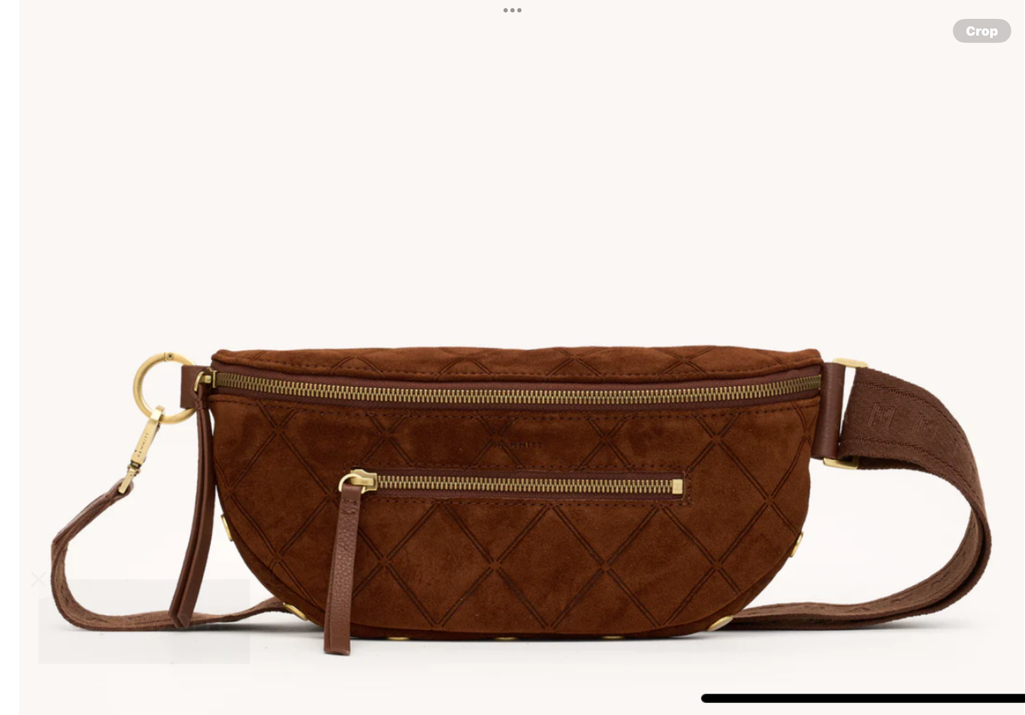 Hammitt Charles Crossbody Med Chocolate Diamond Suede/Antique Gold