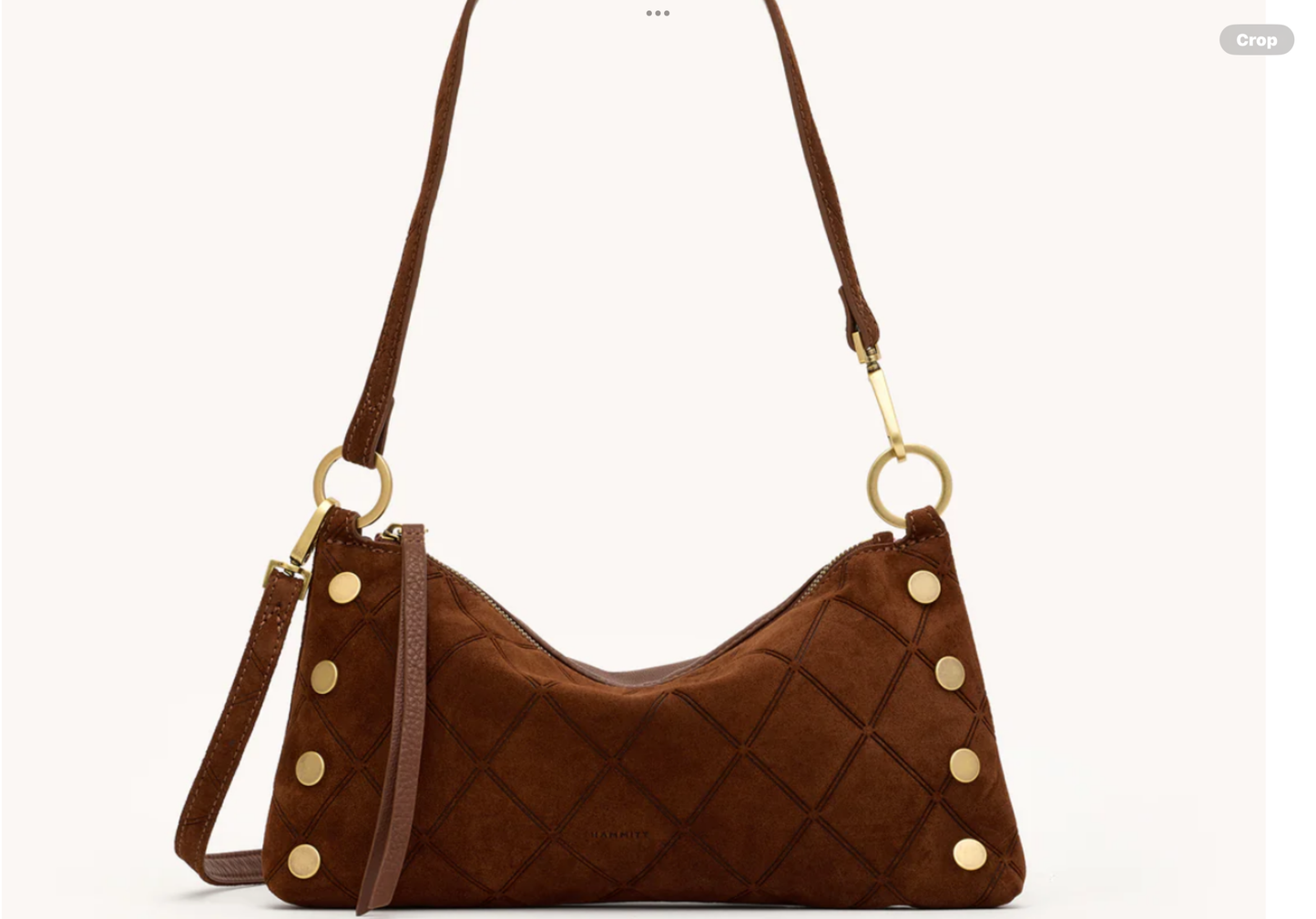 Hammitt Kyle Sml Chocolate Diamond Suede/Antique Gold