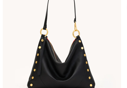 Hammitt Kyle Lrg Black/Brushed Gold Red Zip