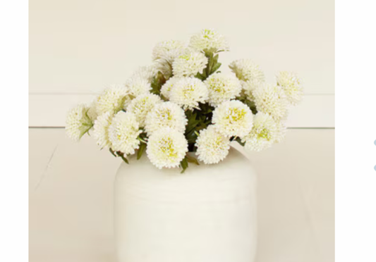 Bundle of 7 Faux White Ball Dahlias