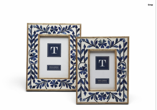 Blue Belle Bone Frame  (stands horizontally/vertically) - Bone/Resin/Mango Wood/Glass/MDF