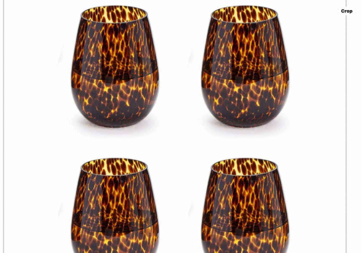Tortoise Shell Stemless Wine Glass