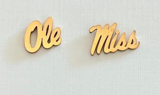 Ole Miss Gold Stud Earrings