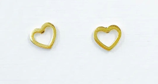 Open Heart Gold Stud Earrings, Sweet Valentine's Gift