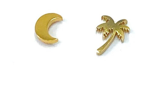 South Carolina Earrings Moon and Palmetto Tree Earrings