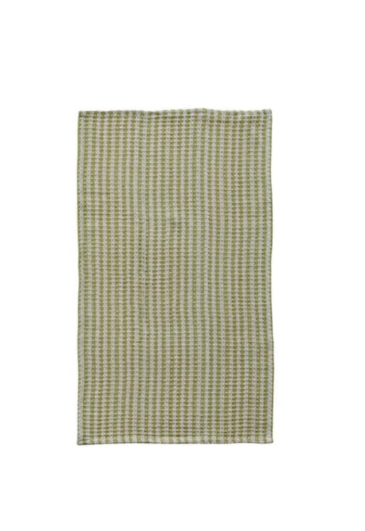 Waffle Weave Tea Towel Green