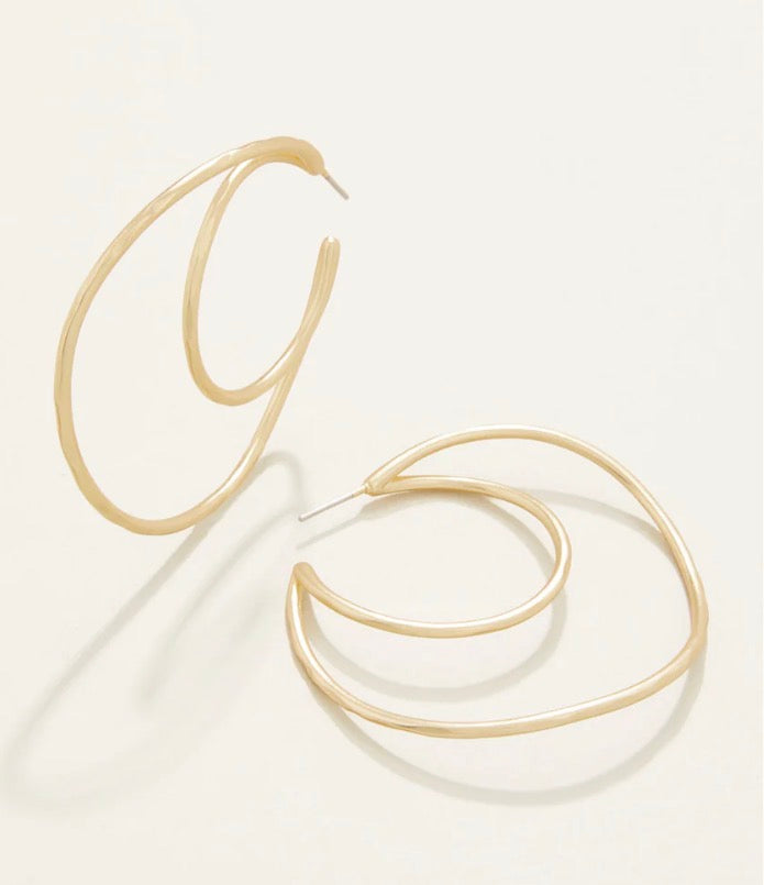 Spartina Winding Oak Hoop Earrings Gold