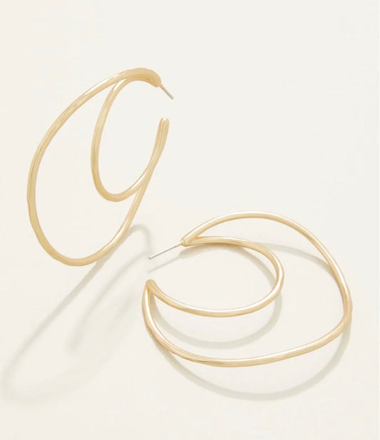 Spartina Winding Oak Hoop Earrings Gold