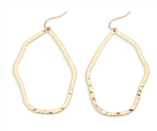 Leslie Curtis Banks Hammered Gold Hoops
