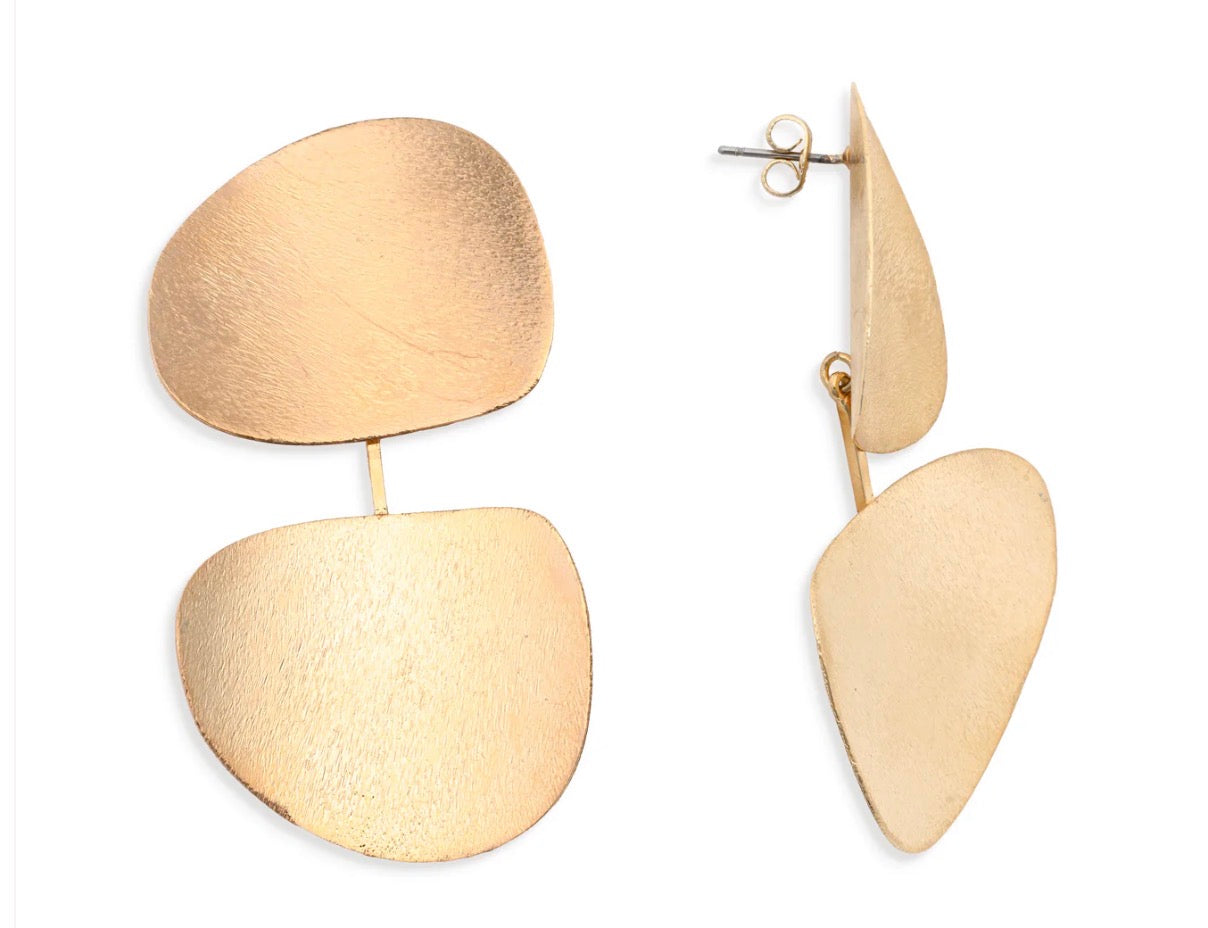 Leslie Curtis Goldie Brushed Gold Earrings