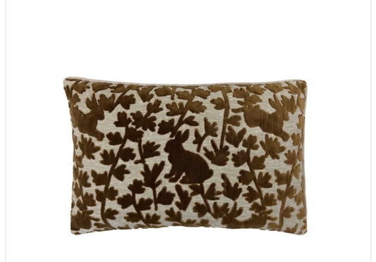 Luv Bunny Cognac Throw Pillow 14x21