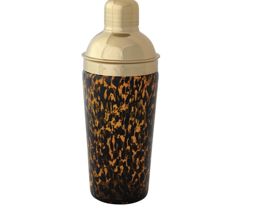 Tortoise Shell Confetti Glass Cocktail Shaker