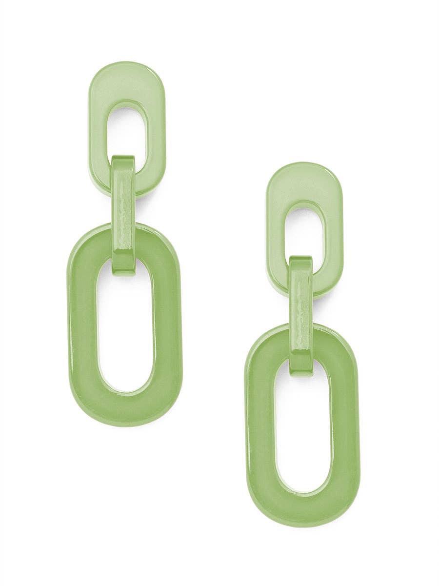 Resin Cable Chain Drop Earring: BLK