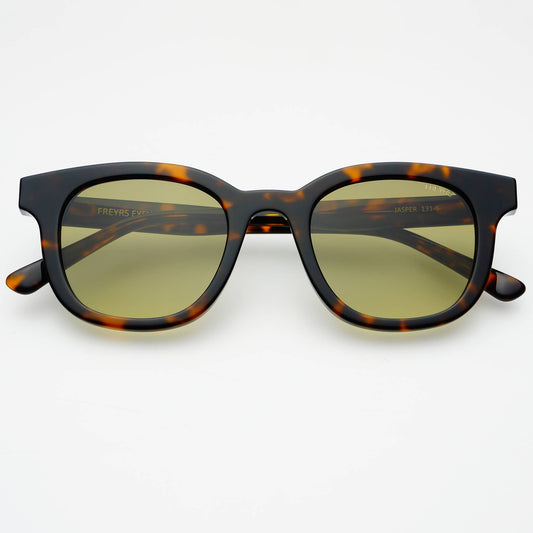 Freyrs Jasper Acetate Unisex Sunglasses: Tortoise / Green